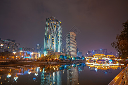 成都九眼桥夜景背景图片