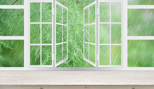 下雨的窗户窗外春雨设计图片