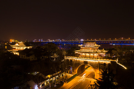 湖北旅游景点铁门关夜景高清图片