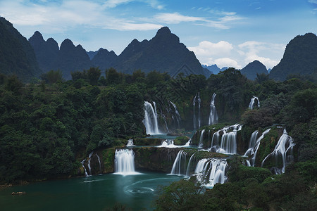 广西崇左广西德天瀑布背景