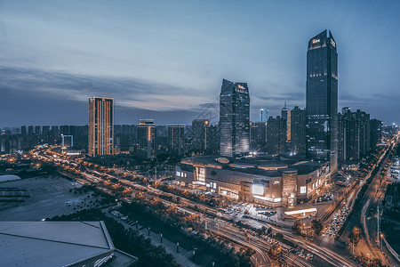 合肥天鹅湖夜景合肥万象城背景