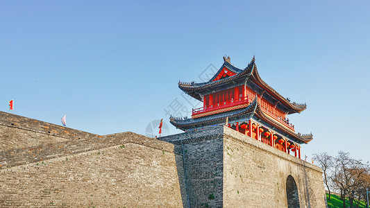荆州古城墙荆州锅盔高清图片