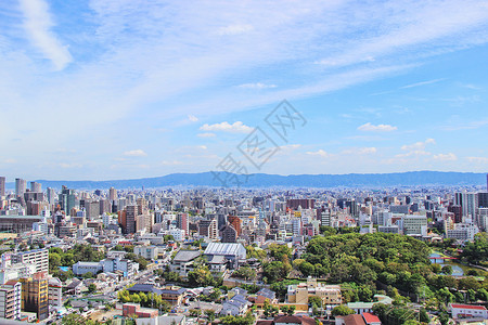 日本大阪天际线背景图片