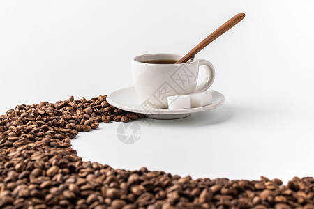 咖啡制品咖啡与咖啡豆背景