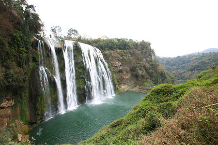 黄果树风景区黄果树瀑布与水帘洞背景