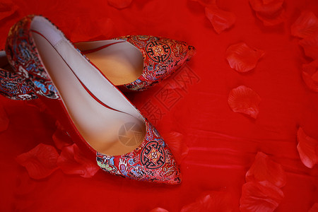中国风婚鞋婚床ps素材高清图片