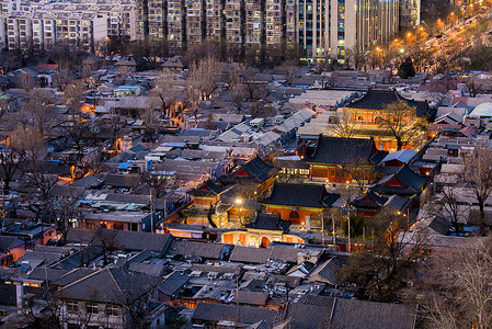 北京智化寺萨西寺黄昏高清图片