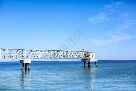 天津滨海海边桥梁背景