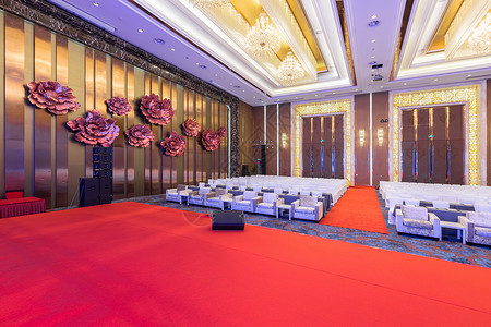 红舞台大型会议厅宴会厅背景