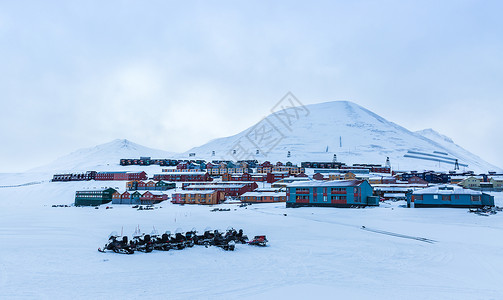 冬城北极斯瓦尔巴群岛风光背景