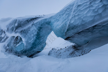 万年冰洞北极万年蓝色冰川背景