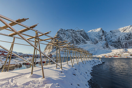 挪威著名旅游胜地雷纳渔村风光图片