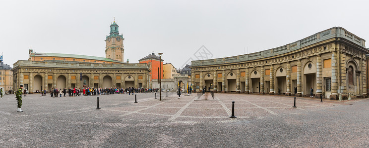 瑞典斯德哥尔摩皇宫全景图高清图片
