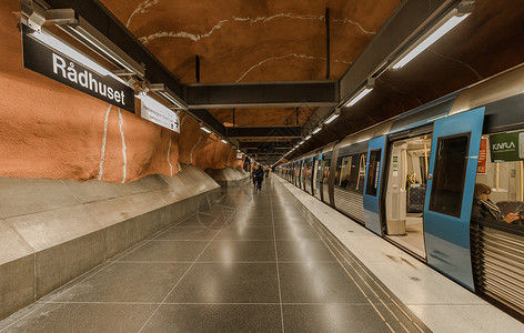 瑞典首都斯德哥尔摩地铁高清图片