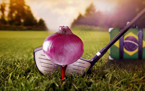 高尔夫打球创意蔬菜高尔夫设计图片