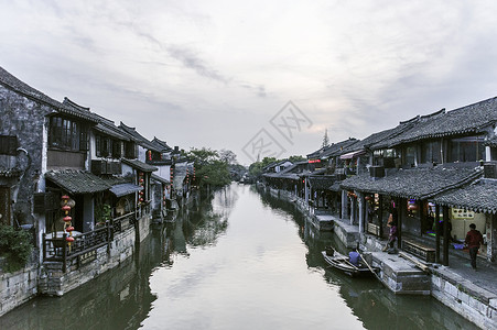 江南水乡西塘背景背景图片