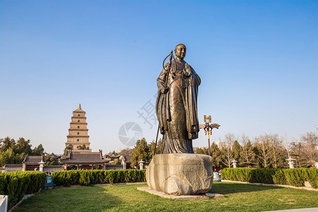 大雁塔大唐芙蓉园西安大雁塔玄奘像背景