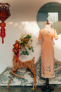 苏式旗袍背景图片
