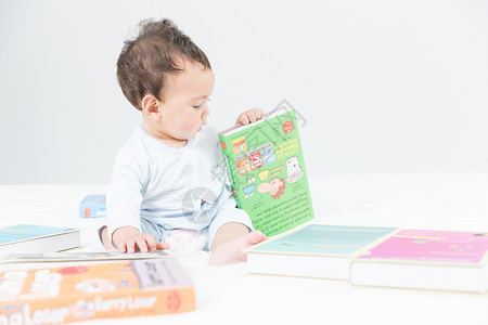 婴儿书婴儿和书籍背景