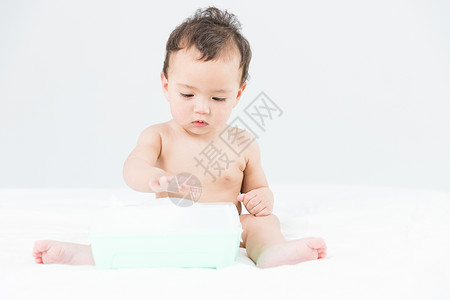宝宝纸巾婴儿玩纸巾背景