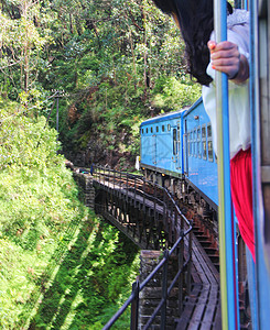 锡兰斯里兰卡高山茶园火车背景