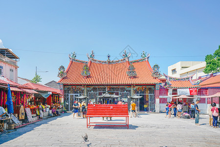 马来西亚槟城中国庙背景