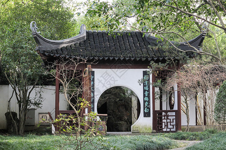 上海醉白池公园古建筑高清图片
