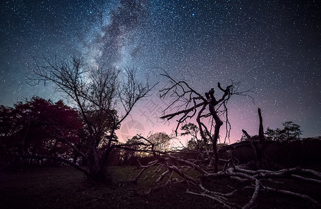 吉林夜景星空银河背景