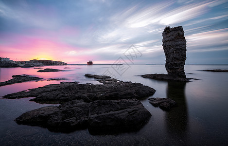 大连大黑石海岸风光背景