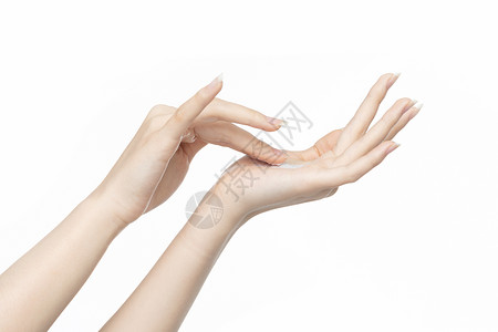 女性护肤涂抹护手霜背景图片