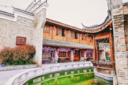 醴陵瓷器口的中式街道背景图片