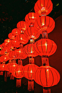 坡子街元宵灯会上的红灯笼背景图片