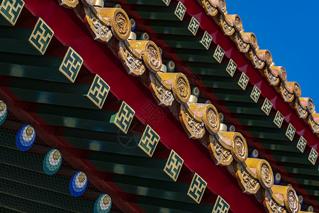北京景山公园寿皇殿建筑房檐图片