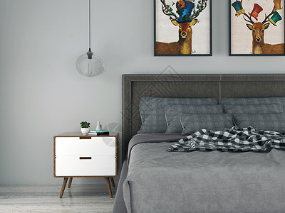 床和床头柜简装主卧设计图片