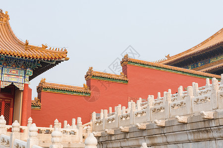 红色故宫城墙围墙高清图片