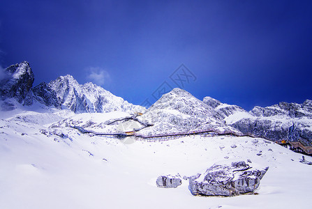 云南丽江玉龙雪山大索道背景