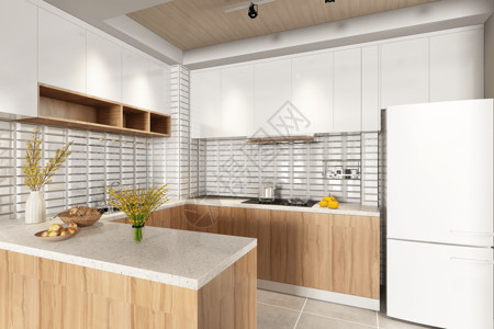 橱柜墙开放式现代厨房设计设计图片