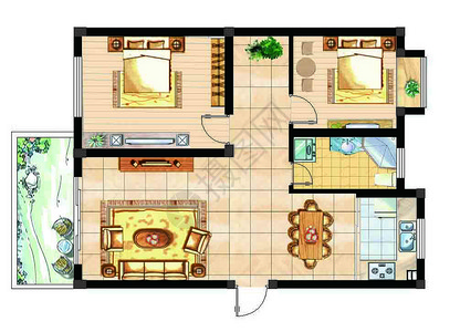 二室一厅房屋设计平面图设计图片