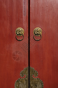 北京方家胡同的红门背景图片