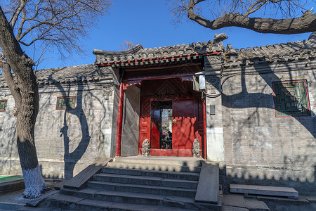 街道巷子北京方家胡同古建筑背景