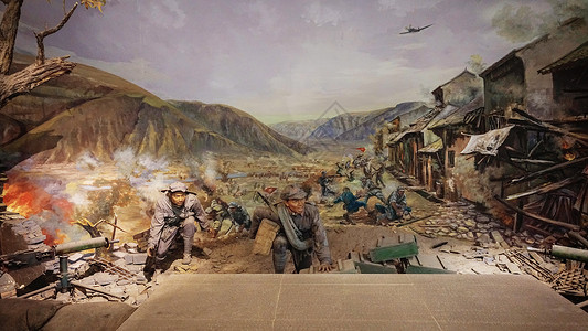 战争中的素材延安革命纪念馆内景背景