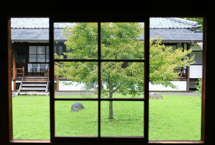 日本京都传统庭院背景图片
