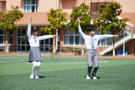 校园广播体操小学生做体操背景