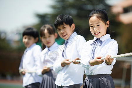 运动会拔河小学生拔河背景