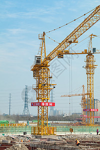 建筑工地塔吊背景图片
