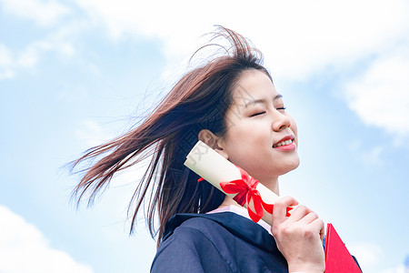 学位服女大学生毕业背景