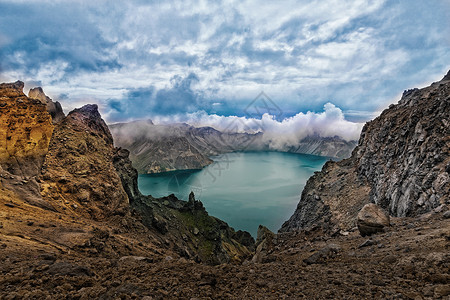 长白山高山花园长白山天池背景