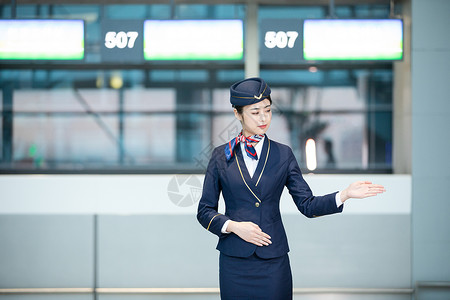 美女乘务员机场空姐服务背景