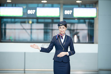 美女乘务员机场空姐服务背景