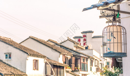 鸟笼素材苏州平江路街景背景